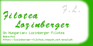 filotea lozinberger business card